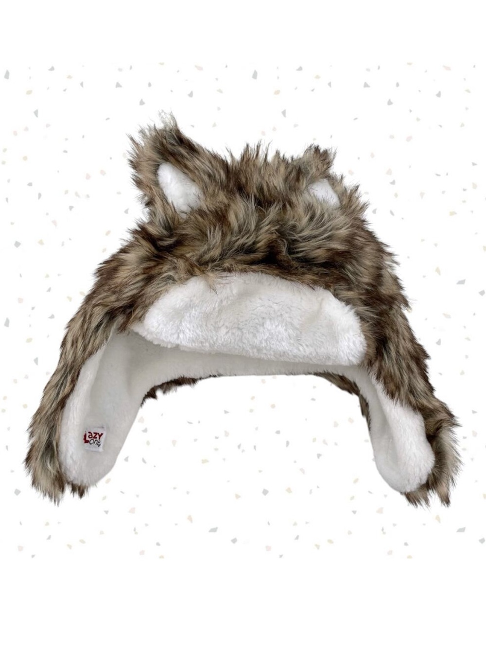 Lazy One Baby Wolf Critter Cap Hat Faux Fur Animal Coyote Wild Infant Size M